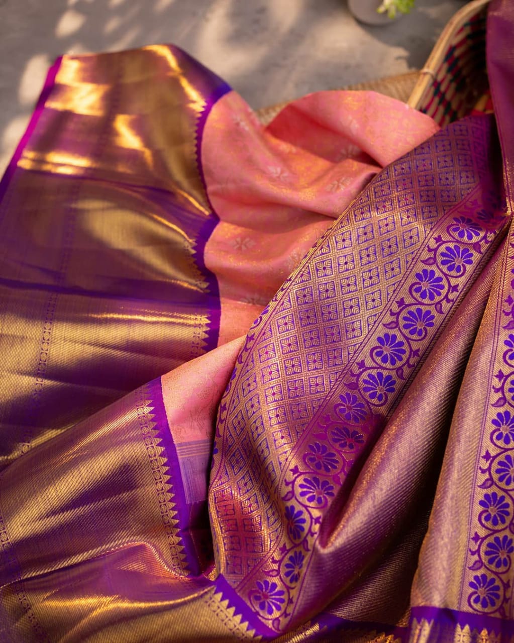 Staring Pink Soft Banarasi Silk Saree With Pretty Blouse Piece - Shop authentic Indian Women's Fashion by Silk Folks