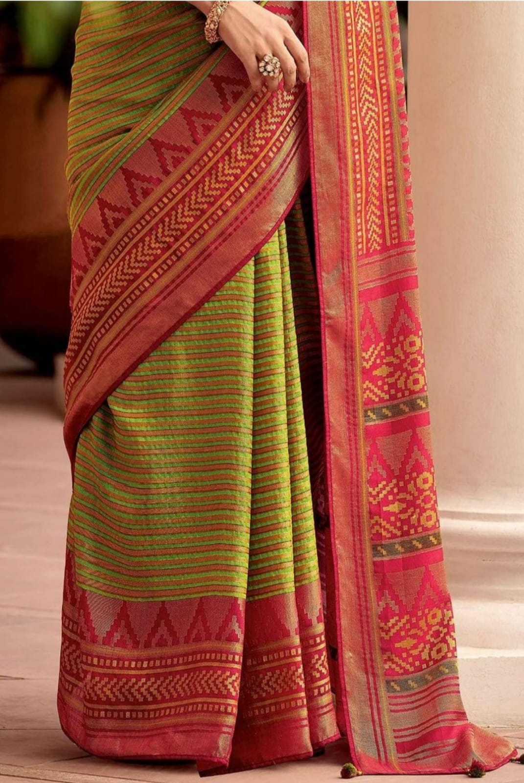 Lissome Mehndi Soft Silk Saree With Classic Two Blouse Piece - Shop authentic Indian Women's Fashion by Silk Folks