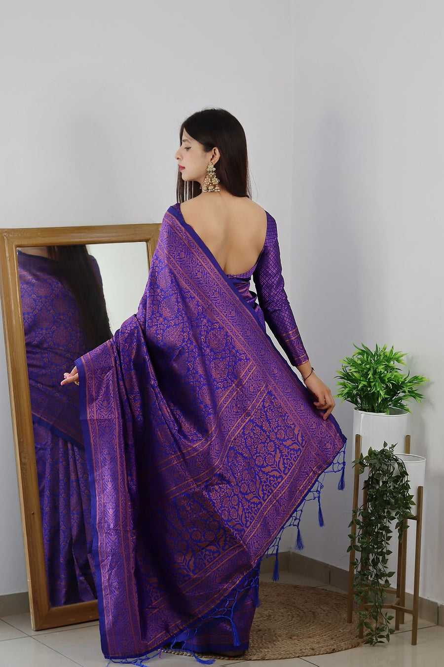 Adorable Royal Blue Soft Silk Saree With Girlish Blouse Piece - Shop authentic Indian Women's Fashion by Lajree