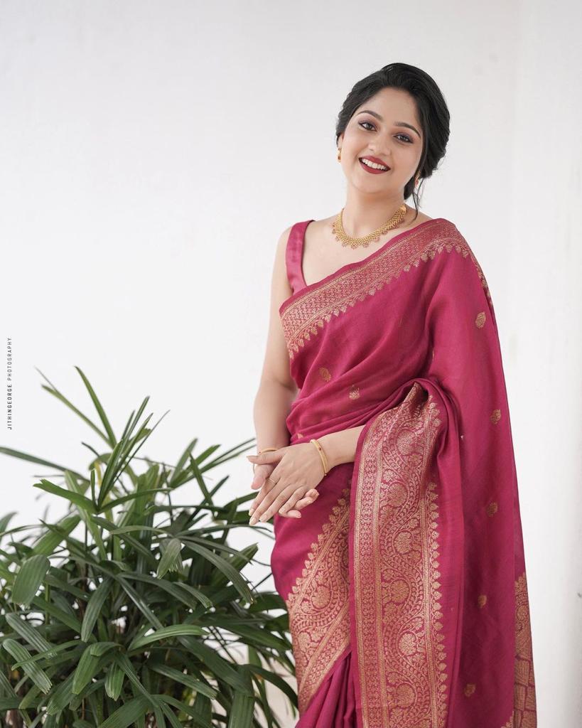 Tempting Dark Pink Soft Silk Saree With Imaginative Blouse Piece - Shop authentic Indian Women's Fashion by Silk Folks