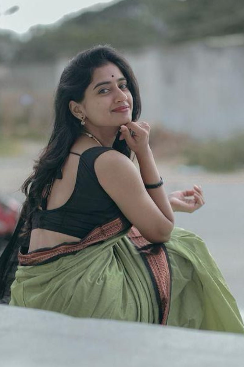Exquisite Pista Soft Silk Saree With Ravishing Blouse Piece - Shop authentic Indian Women's Fashion by Silk Folks