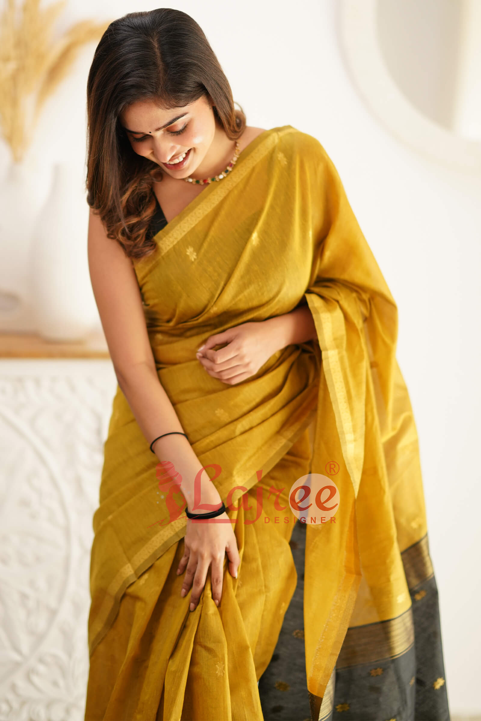 Wonderful Mehndi Cotton Silk Saree With Extraordinary Blouse Piece - Shop authentic Indian Women's Fashion by Silk Folks