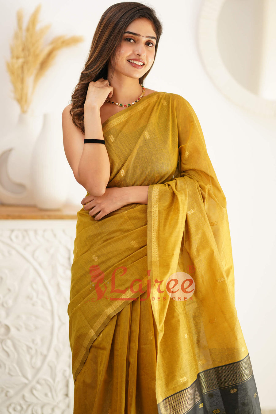 Luxor Gold Maheshawari Cotton Silk Saree - Shop authentic Indian Women's Fashion by Silk Folks