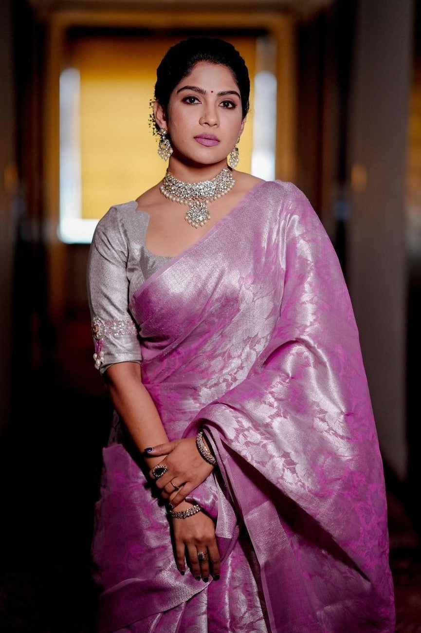 Adoring Pink Soft Silk Saree With Cynosure Blouse Piece - Shop authentic Indian Women's Fashion by Silk Folks