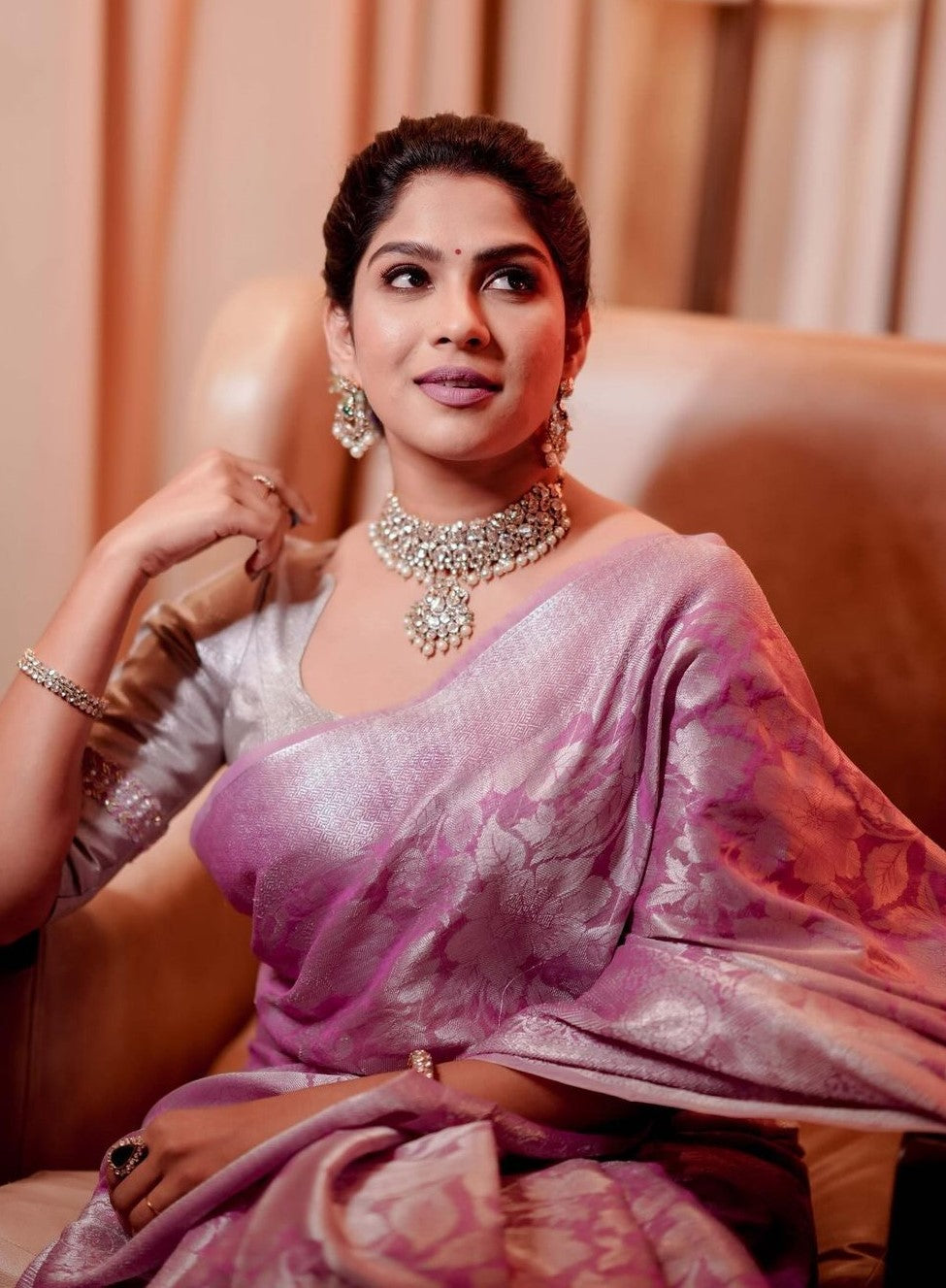 Adoring Pink Soft Silk Saree With Cynosure Blouse Piece - Shop authentic Indian Women's Fashion by Silk Folks