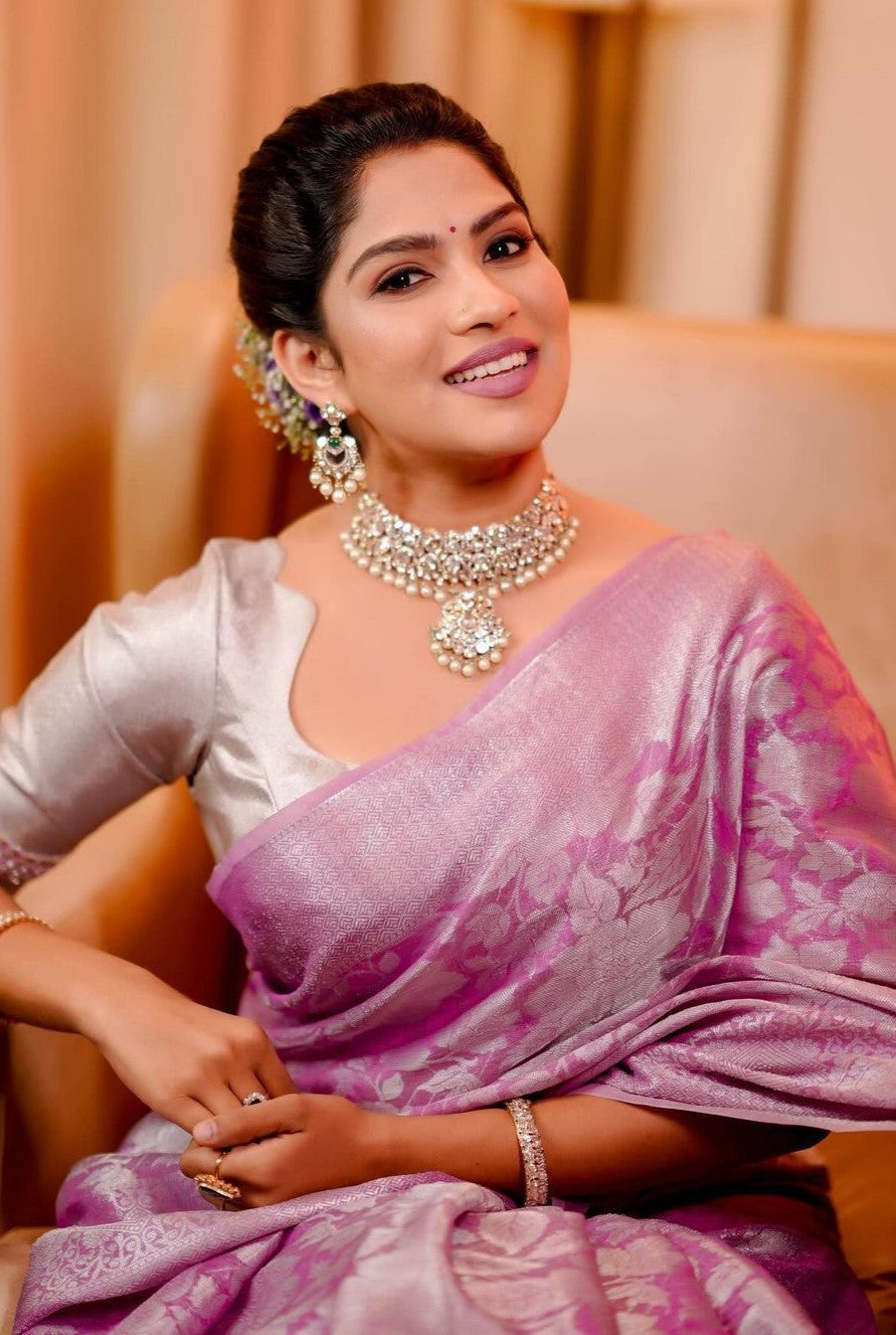 Adoring Pink Soft Silk Saree With Cynosure Blouse Piece - Shop authentic Indian Women's Fashion by Silk Folks