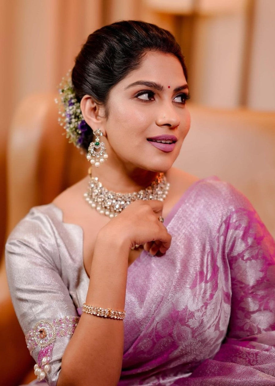 Adoring Pink Soft Silk Saree With Cynosure Blouse Piece - Shop authentic Indian Women's Fashion by Silk Folks