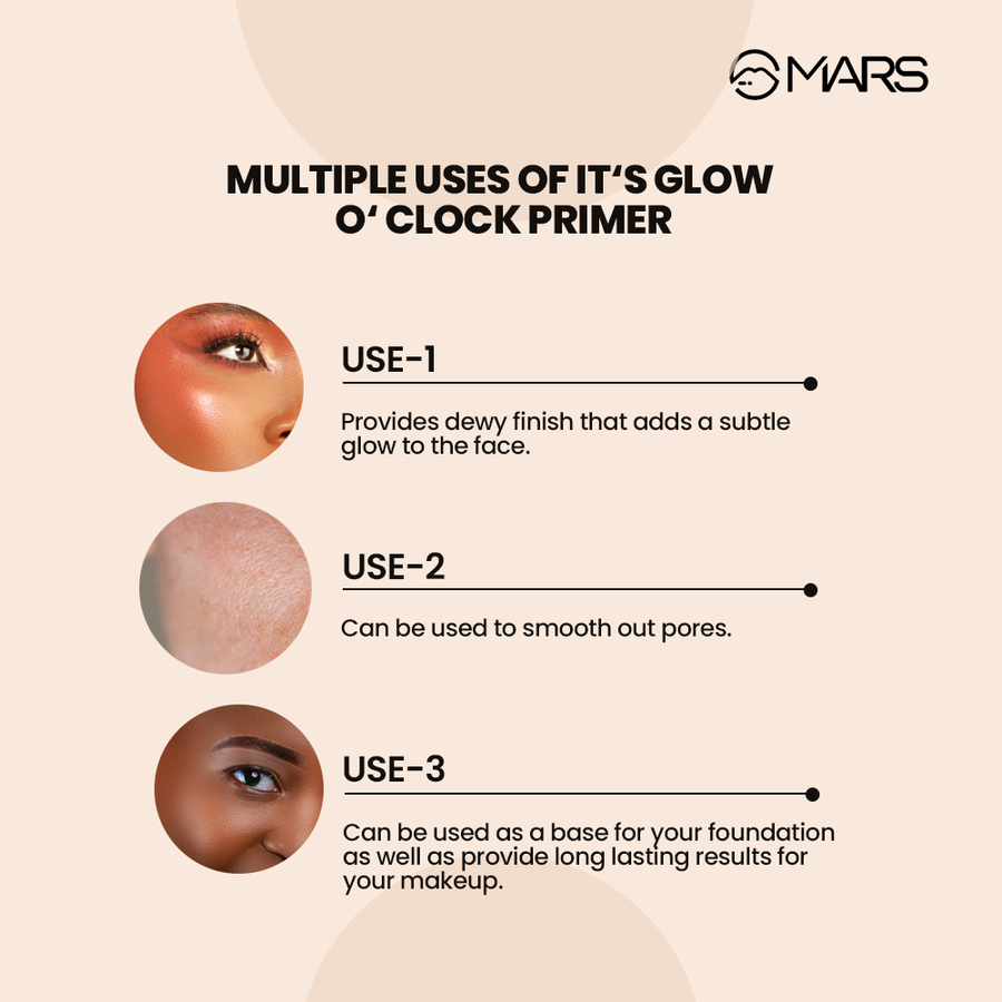 Dewy Face Primer | It's Glow O' Clock Primer - Shop authentic Indian Beauty by MARS Cosmetics