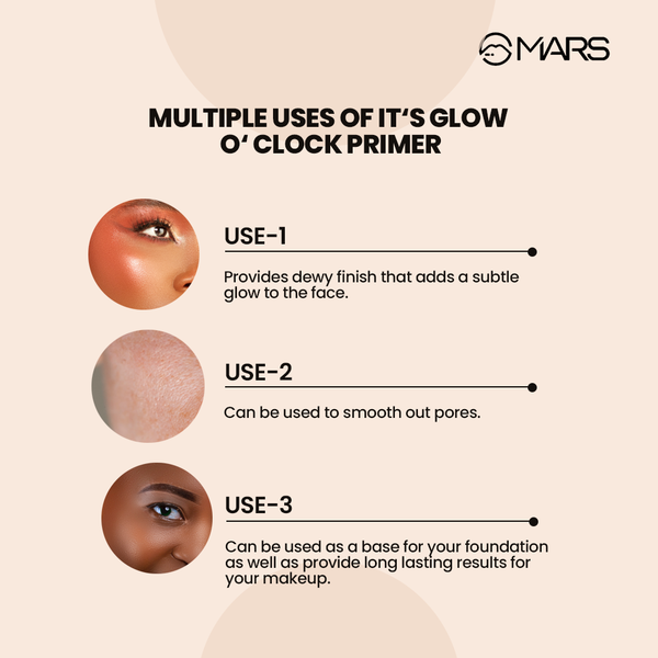 Dewy Face Primer | It's Glow O' Clock Primer - Shop authentic Indian Beauty by MARS Cosmetics