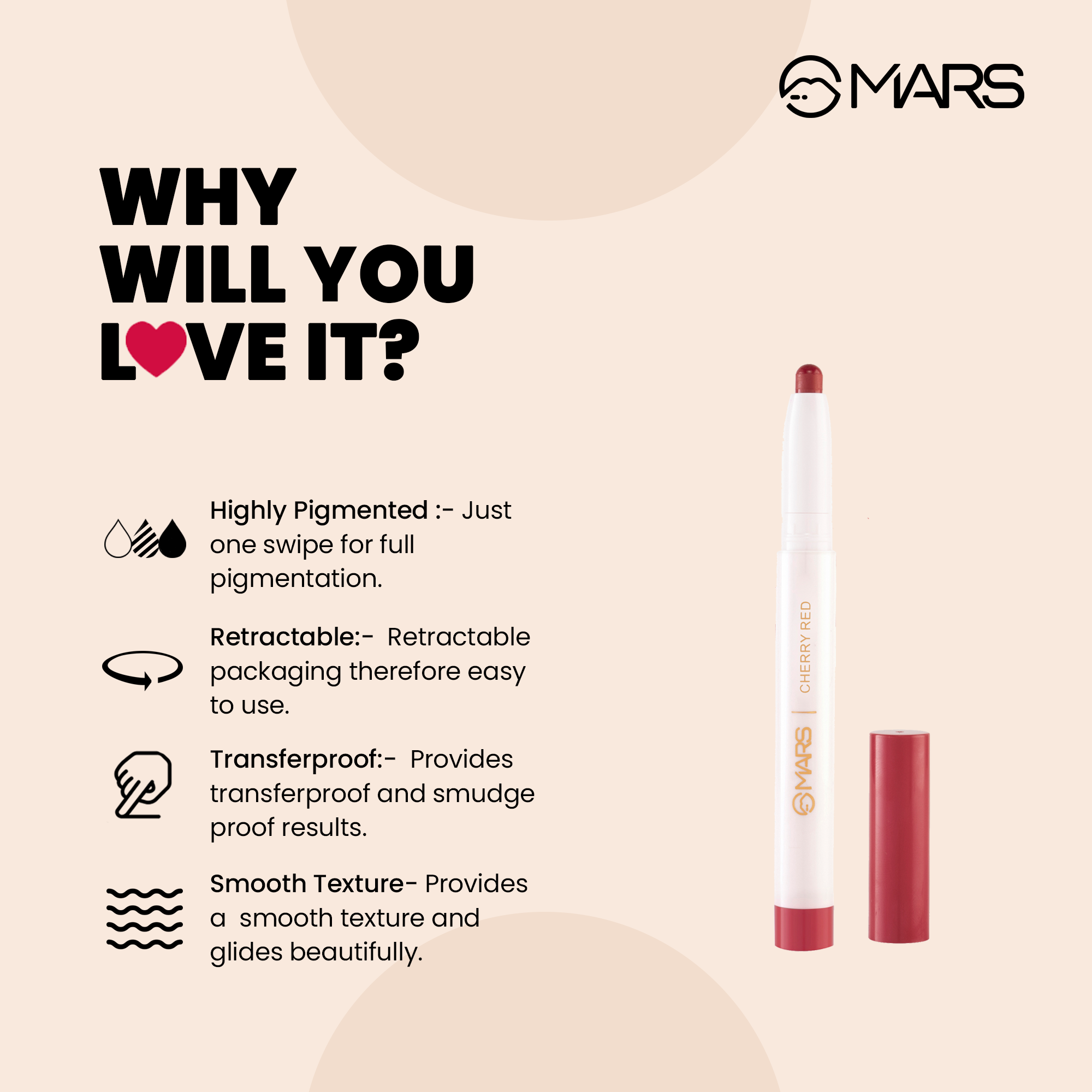 Retractable Lip Crayon | Poppins - Shop authentic Indian Beauty by MARS Cosmetics