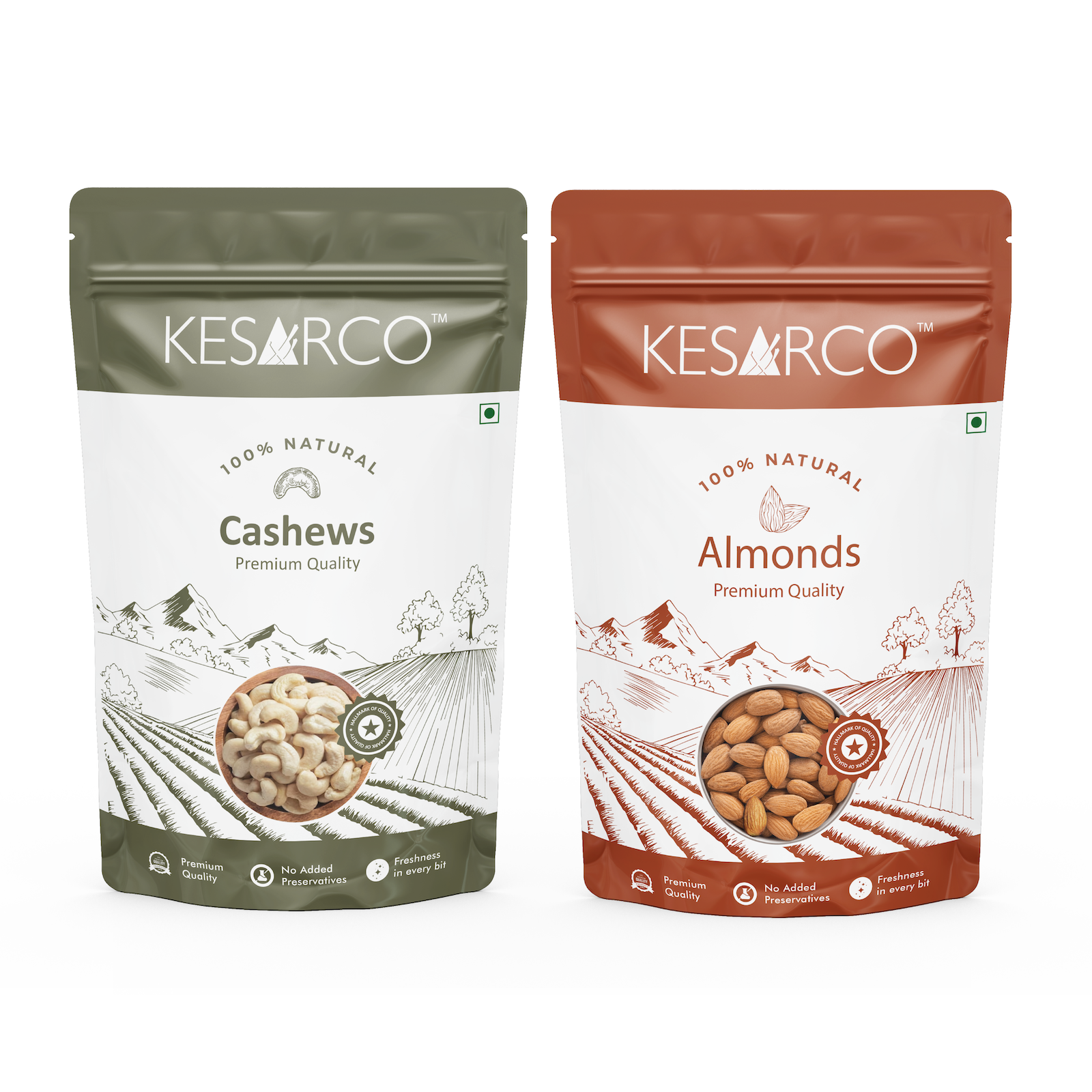 Everyday Nuts Combo (W320 Cashews & Raw Almonds) - Shop authentic Indian Food by KesarCo
