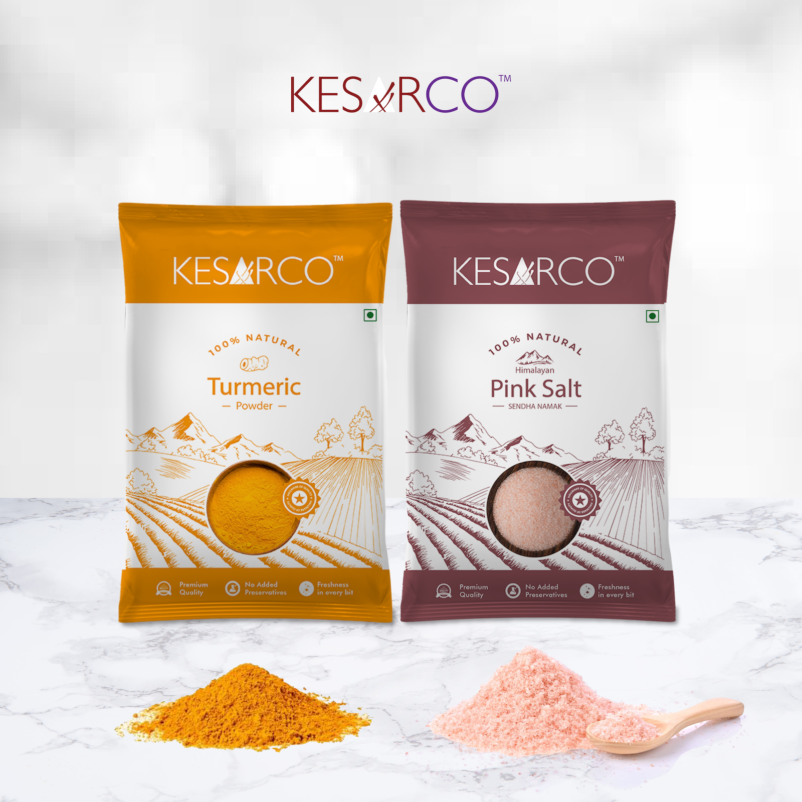 Pink Salt and Turmeric Powder Combo - Shop authentic Indian Food by KesarCo