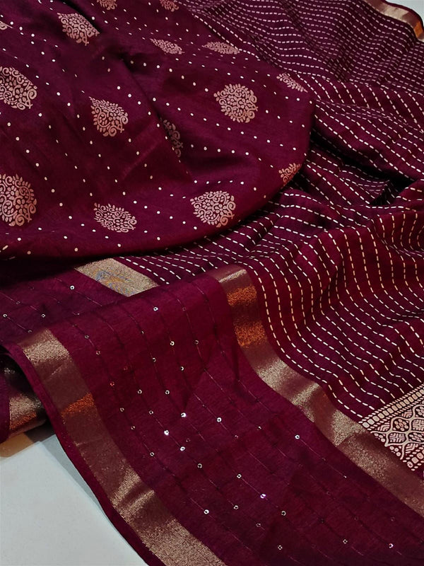 Engaging Dark Pink Digital Printed Dola Silk Saree With Gratifying Blo - Shop authentic Indian Women's Fashion by Silk Folks