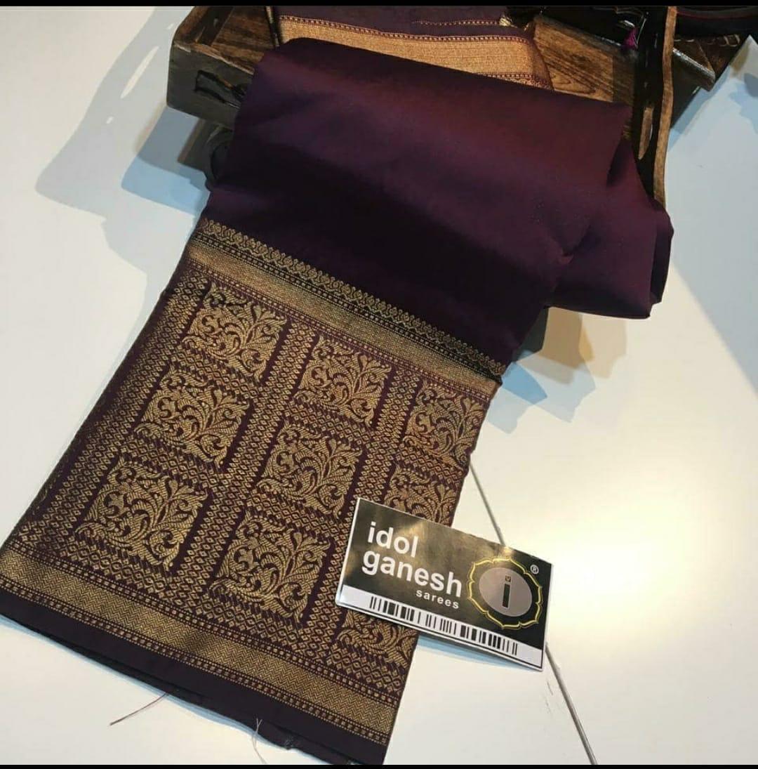Smashing Wine Soft Silk Saree With Lassitude Blouse Piece - Shop authentic Indian Women's Fashion by Silk Folks
