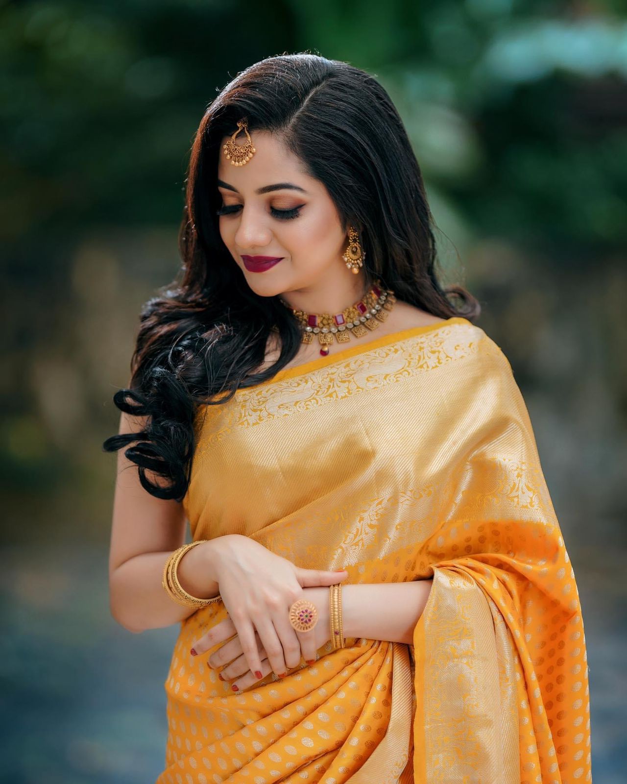 Beleaguer Yellow Soft Banarasi Silk Saree With Breathtaking Blouse Pie - Shop authentic Indian Women's Fashion by Silk Folks