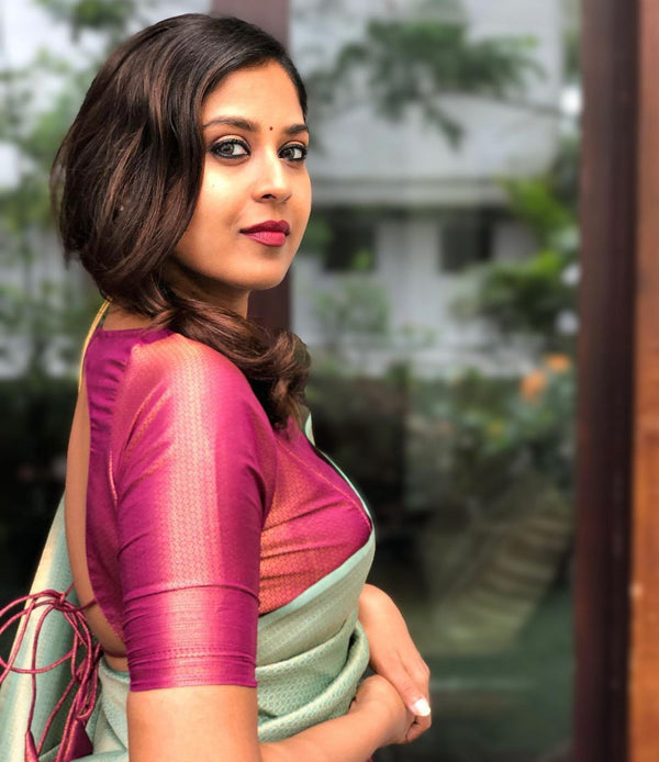 A glam Sea Green Soft Banarasi Silk Saree With Adoring Blouse Piece - Shop authentic Indian Women's Fashion by Silk Folks