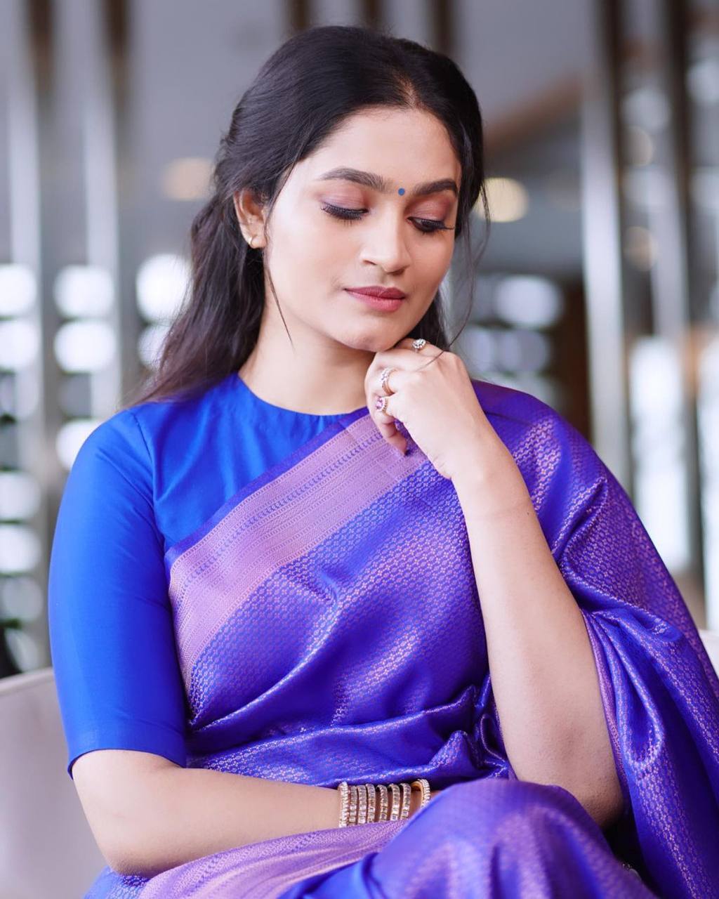 Inspiring Blue Soft Banarasi Silk Saree With Entrancing Blouse Piece - Shop authentic Indian Women's Fashion by Silk Folks