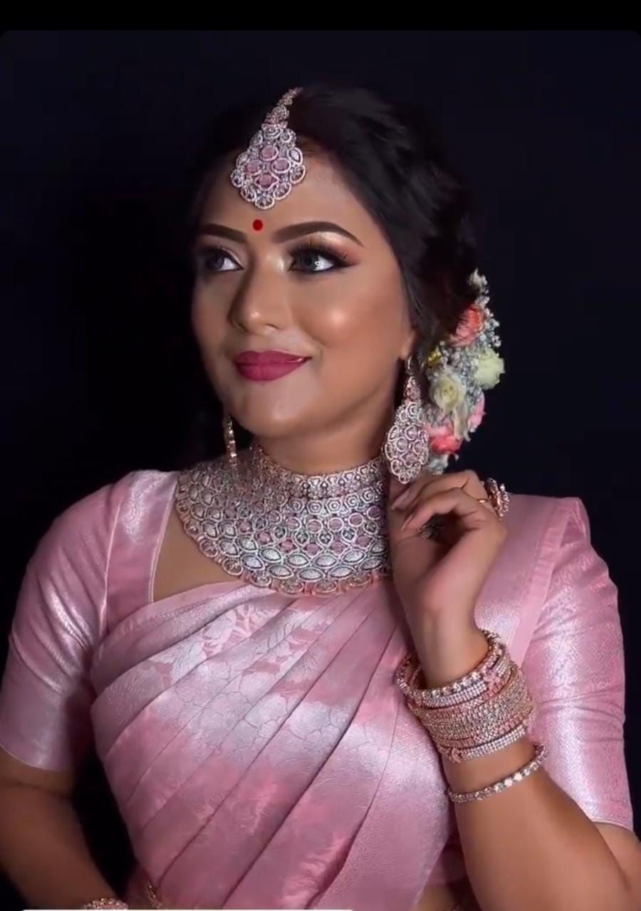 Flameboyant Pink Soft Silk Saree With Beautiful Blouse Piece - Shop authentic Indian Women's Fashion by Silk Folks