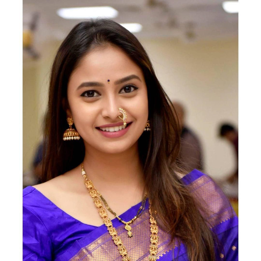 Improbable Blue Soft Silk Saree With Entrancing Blouse Piece - Shop authentic Indian Women's Fashion by Silk Folks