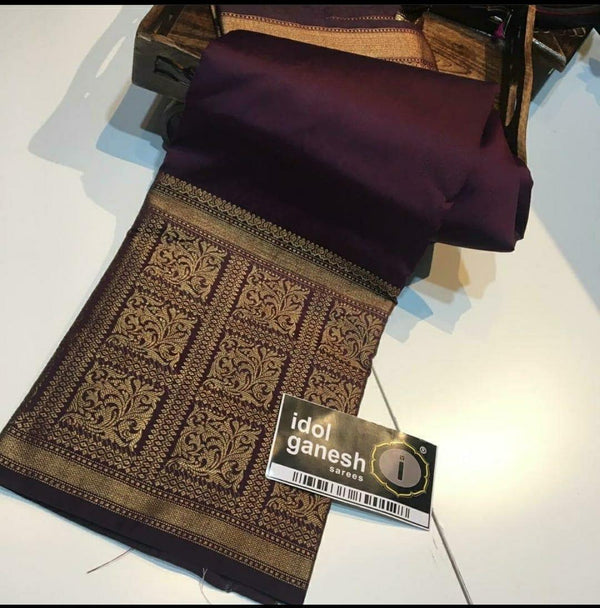 Smashing Wine Soft Silk Saree With Lassitude Blouse Piece - Shop authentic Indian Women's Fashion by Silk Folks