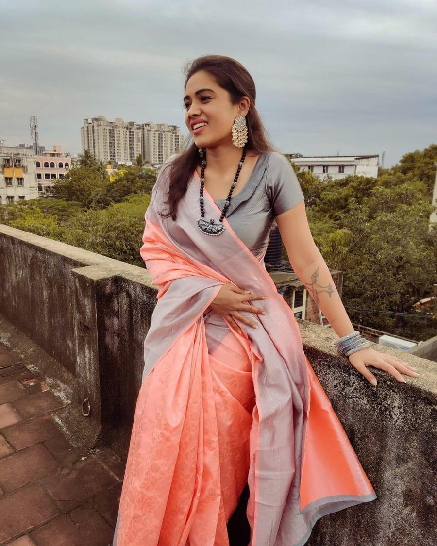 Sophisticated Pink Soft Silk Saree With Outstanding Blouse Piece - Shop authentic Indian Women's Fashion by Silk Folks