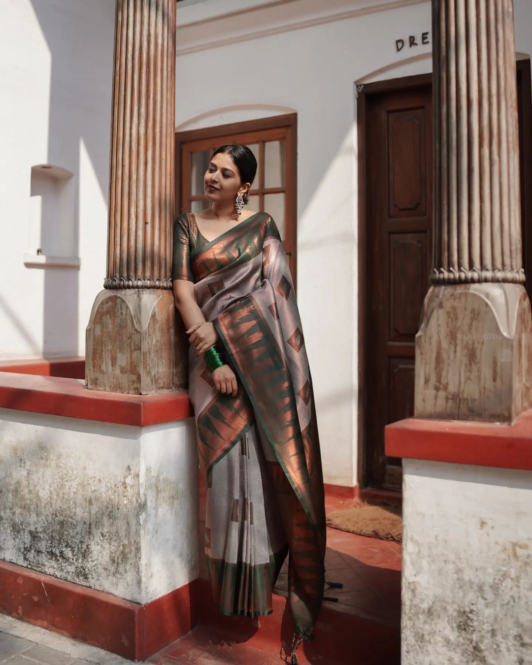 Luxuriant Grey Soft Silk Saree With Panoply Blouse Piece - Shop authentic Indian Women's Fashion by Silk Folks