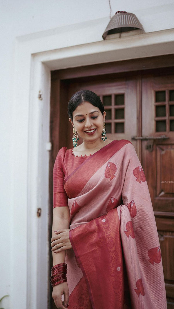 Exuberant Pink Soft Silk Saree With Panoply Blouse Piece - Shop authentic Indian Women's Fashion by Silk Folks