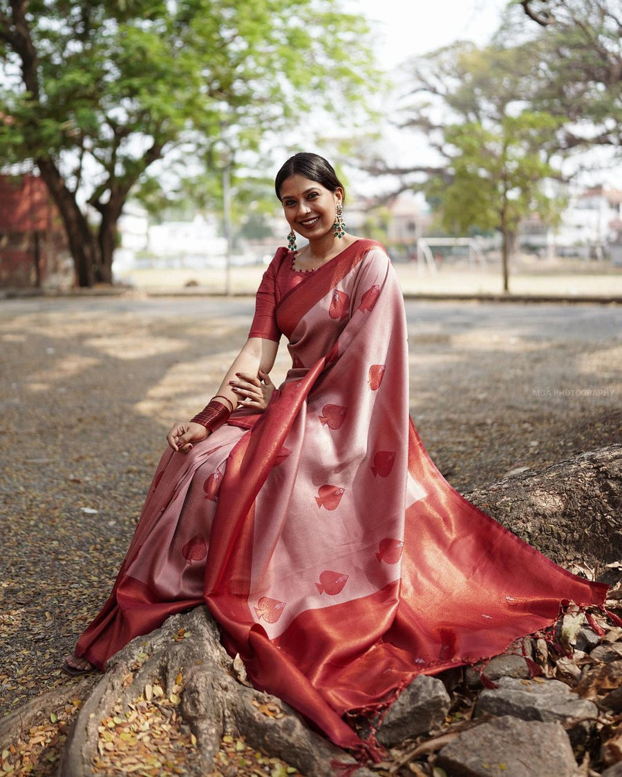 Exuberant Pink Soft Silk Saree With Panoply Blouse Piece - Shop authentic Indian Women's Fashion by Silk Folks