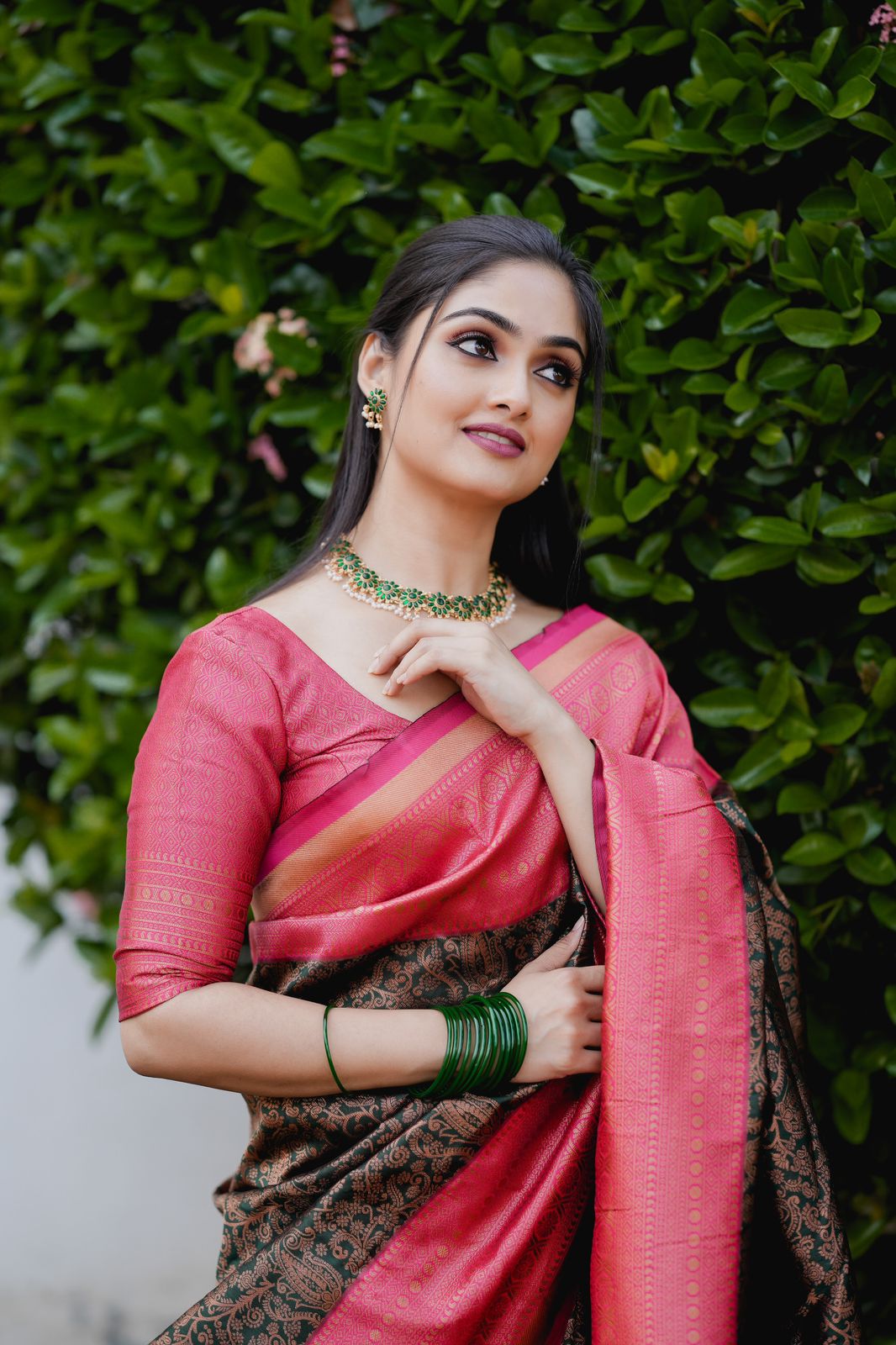 Fragrant Green Soft Banarasi Silk Saree With Artistic Blouse Piece - Shop authentic Indian Women's Fashion by Silk Folks