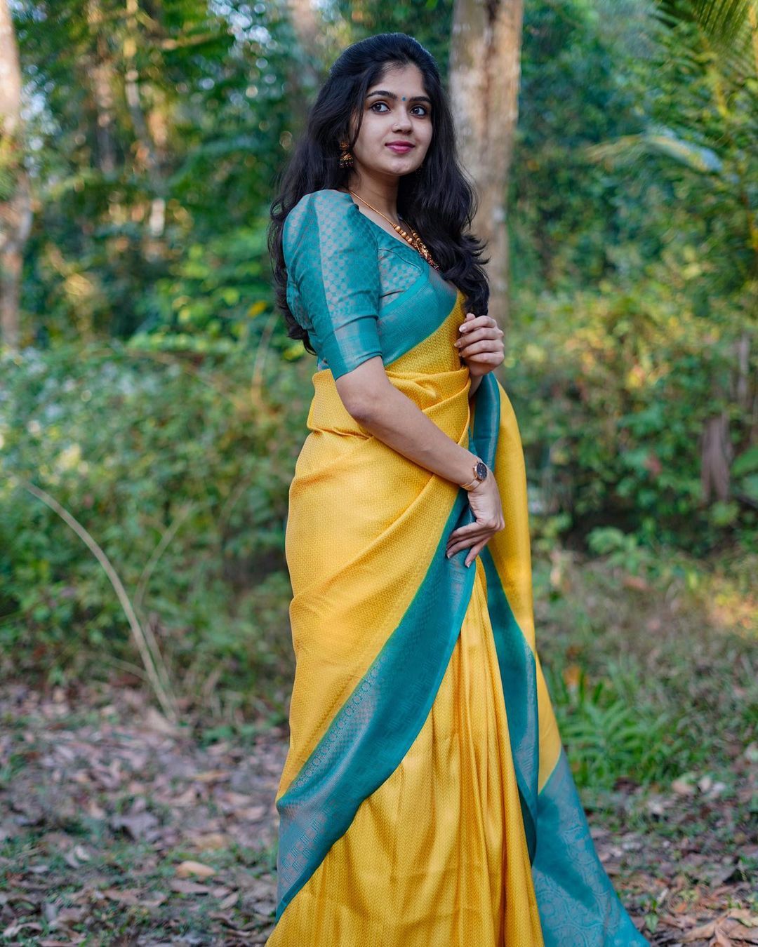 Inspiring Yellow Soft Silk Saree With Fairytale Blouse Piece - Shop authentic Indian Women's Fashion by Silk Folks