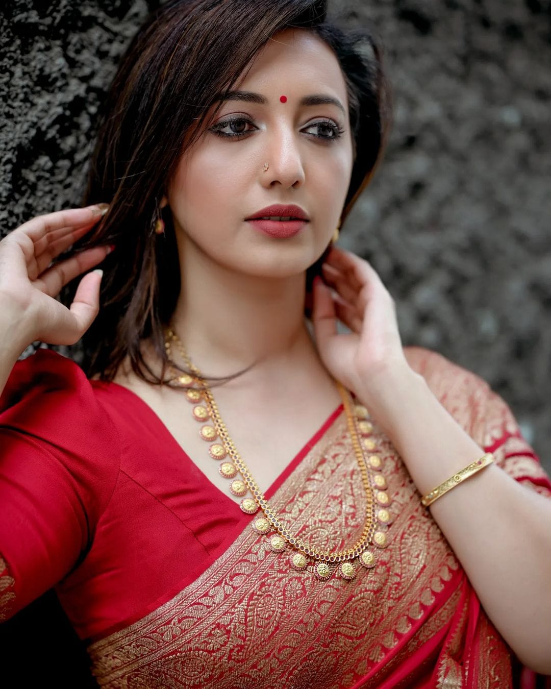 Intricate Red Soft Silk Saree With Capricious Blouse Piece - Shop authentic Indian Women's Fashion by Silk Folks