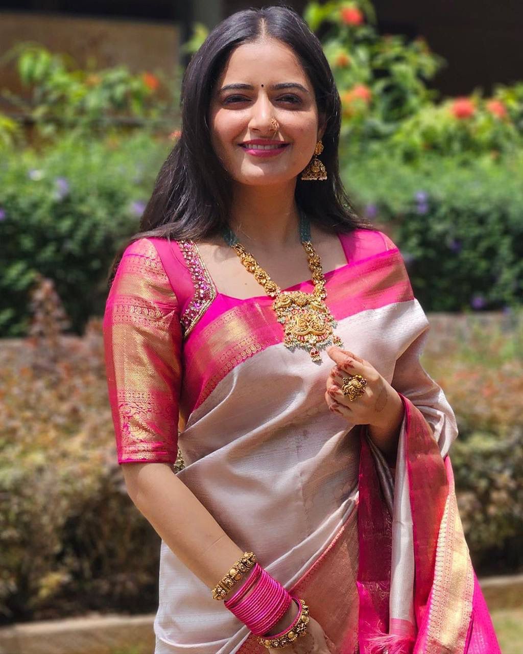 Outstanding Beige Soft Banarasi Silk Saree With Alluring Blouse Piece - Shop authentic Indian Women's Fashion by Silk Folks