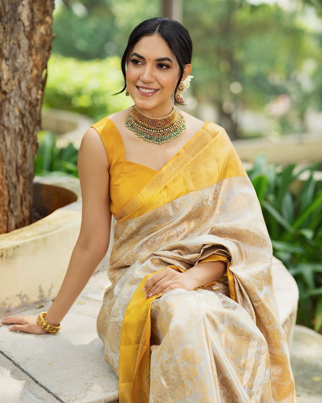 Flattering Beige Soft Silk Saree With Embellished Blouse Piece - Shop authentic Indian Women's Fashion by Silk Folks