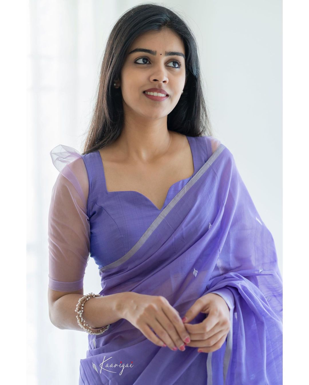 Dusk Lavender Maheshawari Cotton Silk Saree - Shop authentic Indian Women's Fashion by Silk Folks