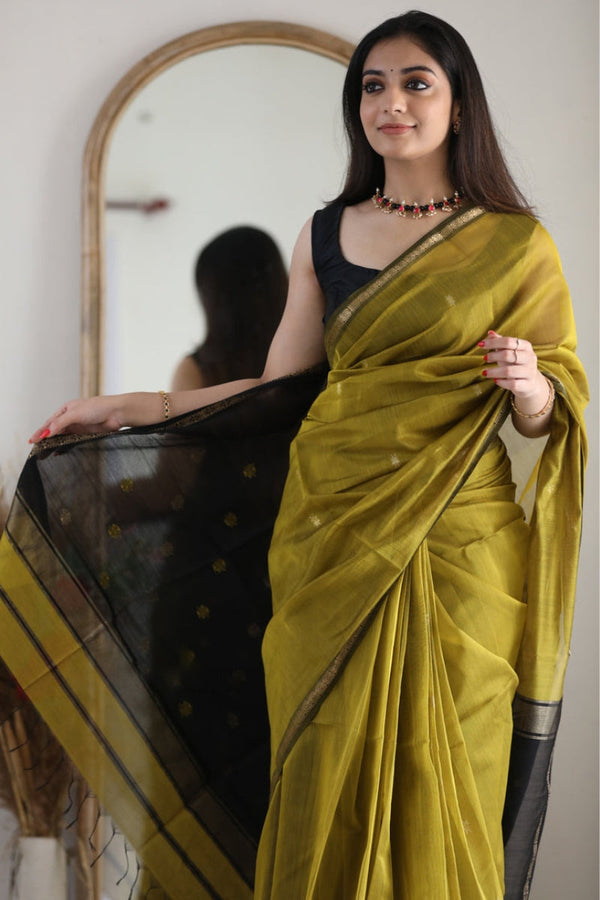 Luxor Gold Maheshawari Cotton Silk Saree - Shop authentic Indian Women's Fashion by Silk Folks