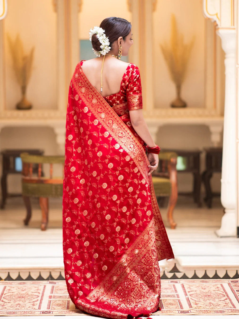 Forbearance Red Soft Silk Saree With Engrossing Blouse Piece - Shop authentic Indian Women's Fashion by Silk Folks