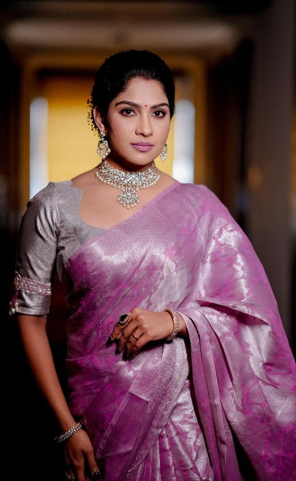 Adoring Pink Soft Silk Saree With Cynosure Blouse Piece - Shop authentic Indian Women's Fashion by Silk Folks