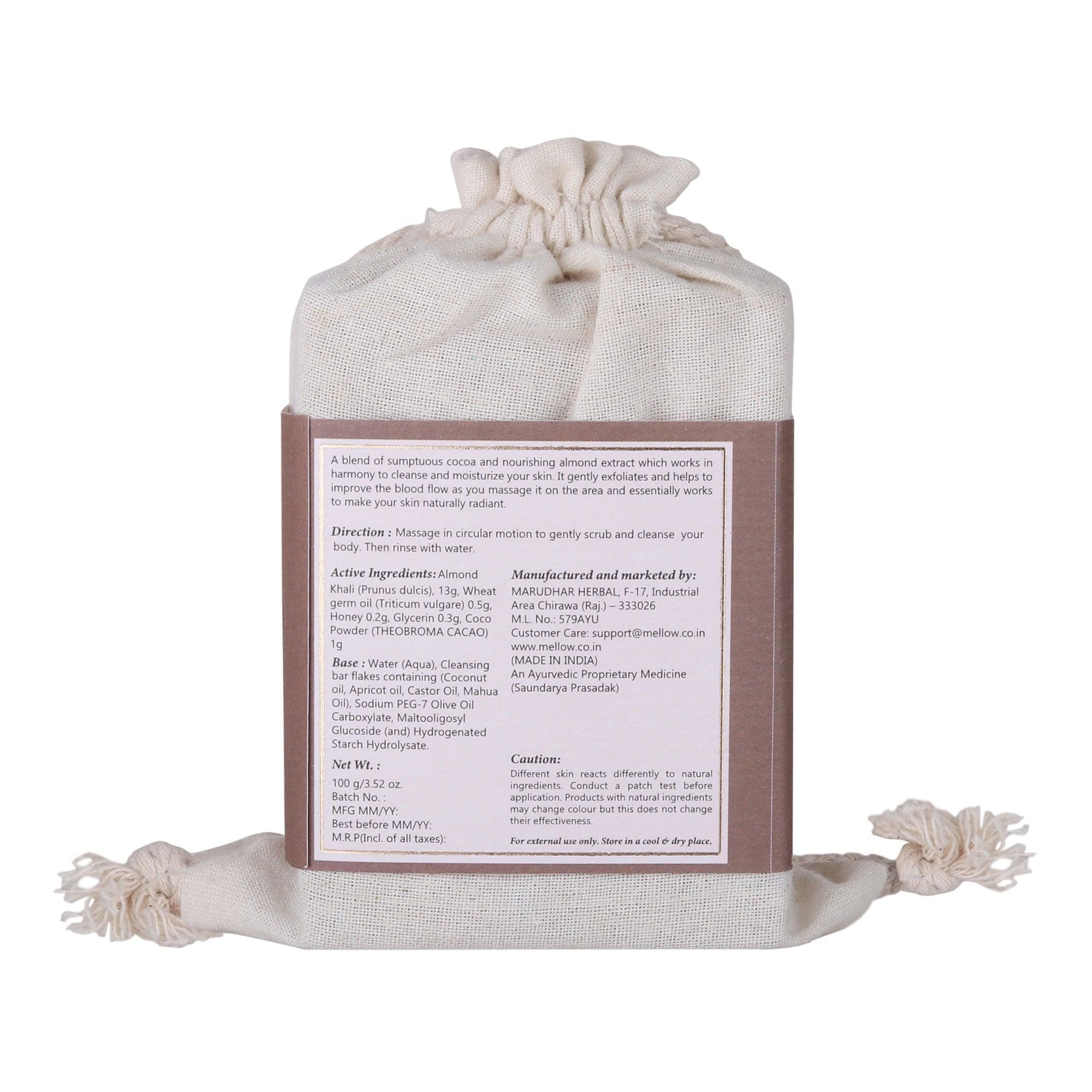 Chocolate and Almond Khali Body Scrub Soap - Shop authentic Indian Beauty by Mellow