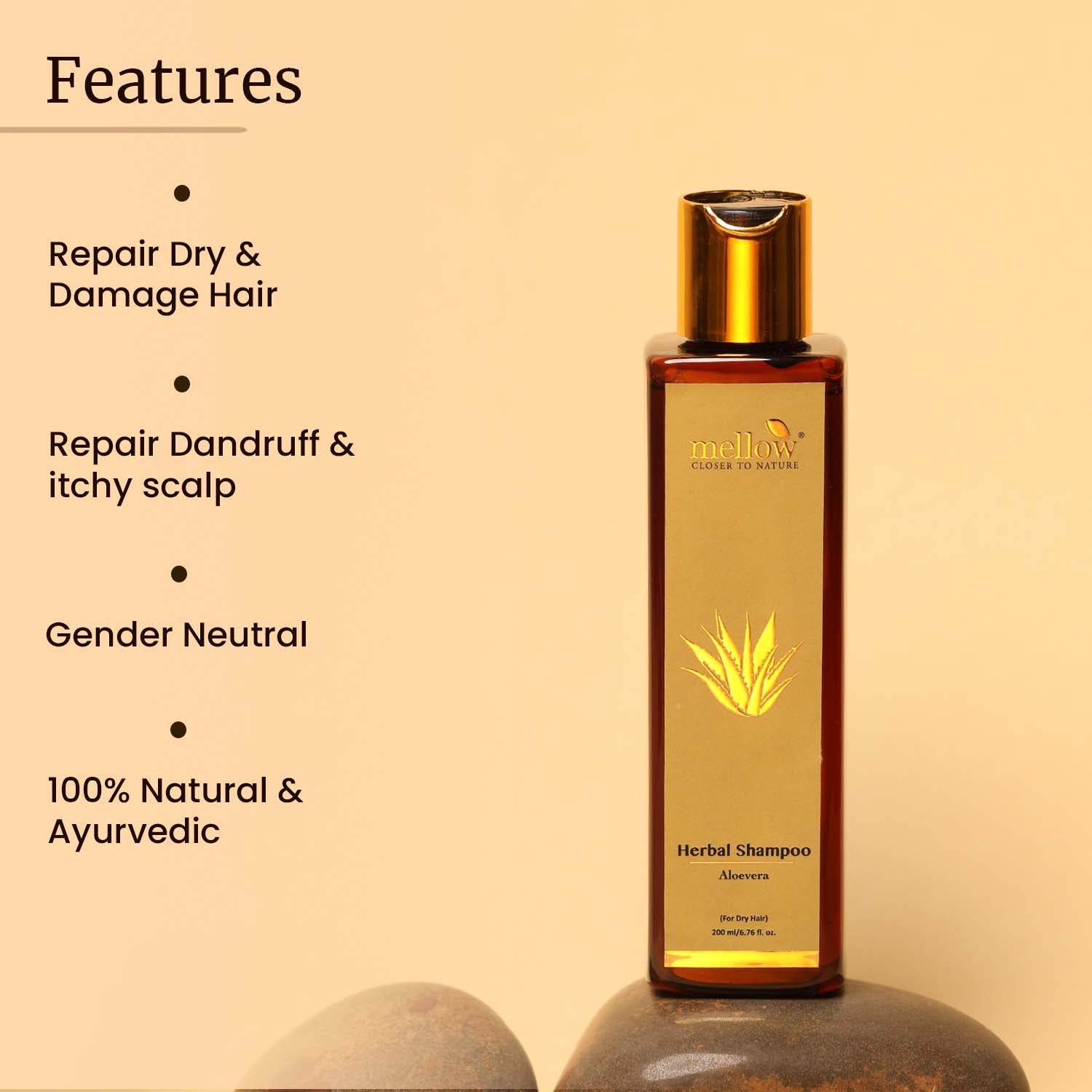 Herbal Aloevera Shampoo for Dry and Damaged hair - Shop authentic Indian Beauty by Mellow