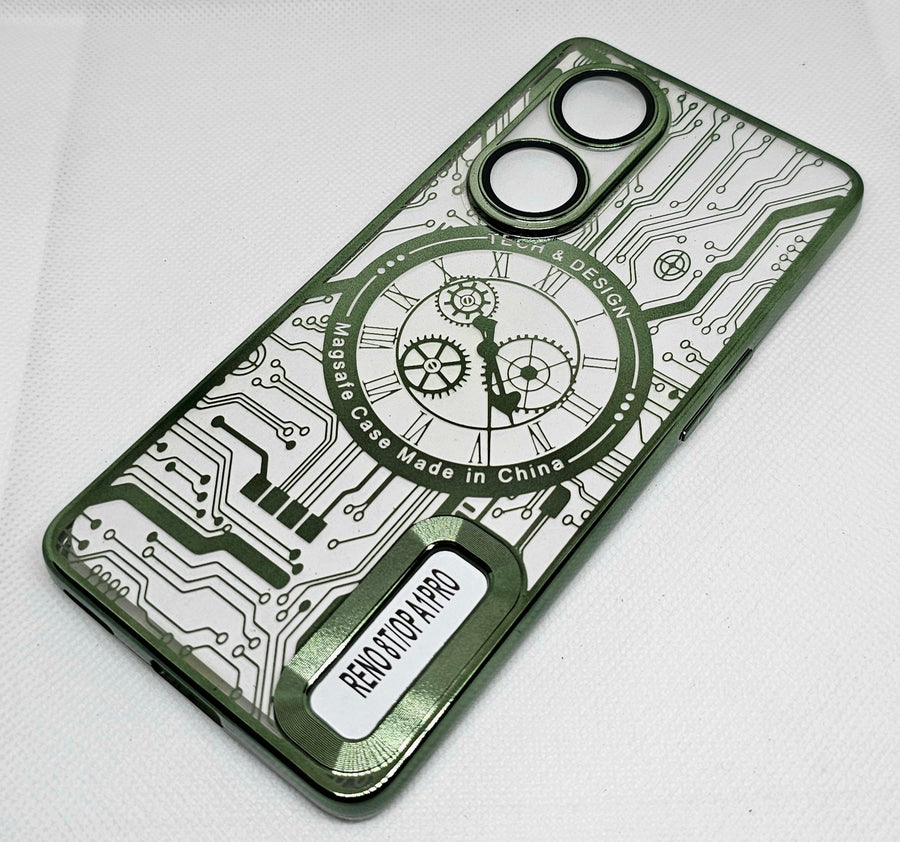 Oppo Reno 8T  Back Cover with CD Watch Machine Design - Shop authentic Indian Electronics by Havein