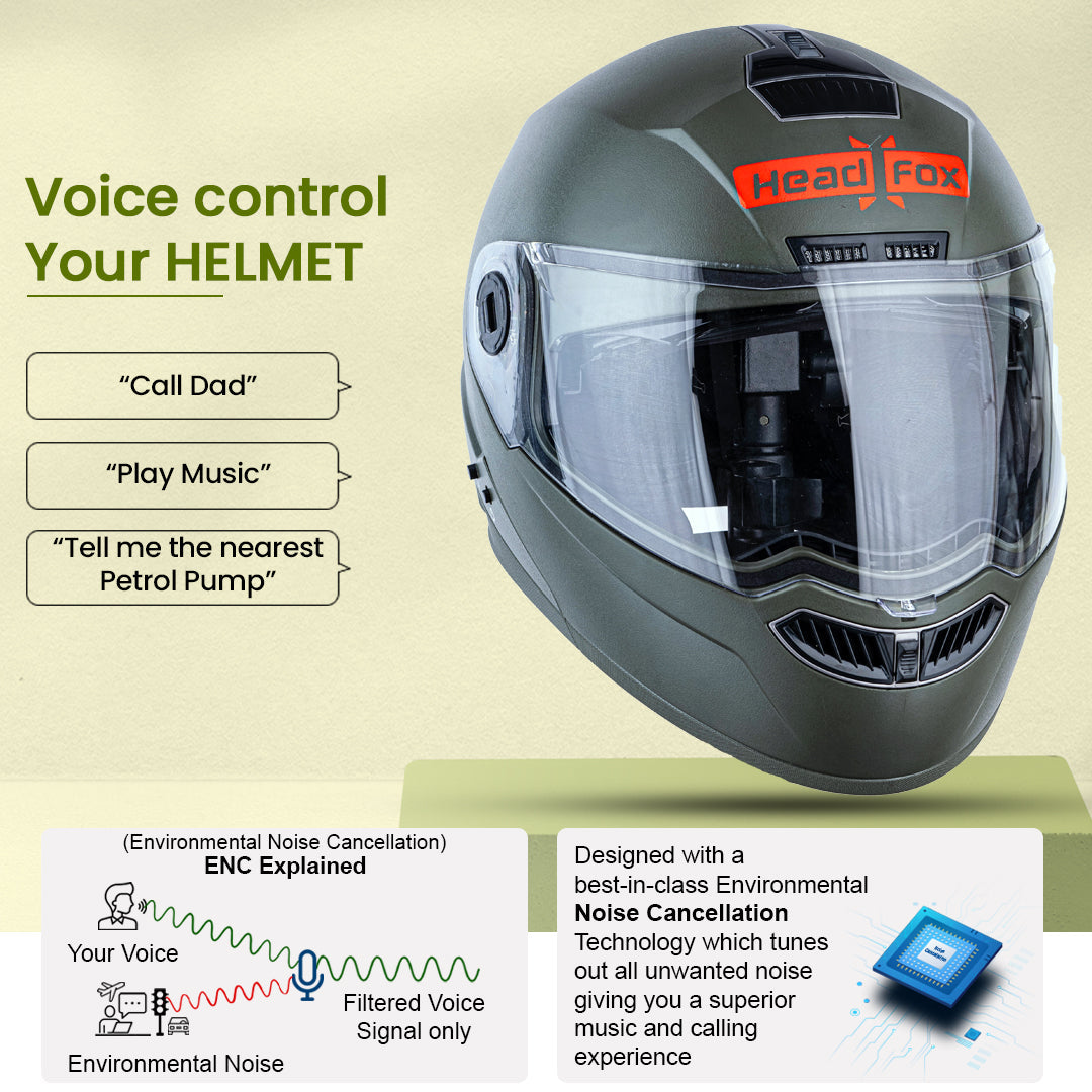 N2 Air Dashing Battle Green Smart Bluetooth Flip-up Double Visor Helme - Shop authentic Indian Auto Accessories by HeadFox innovations