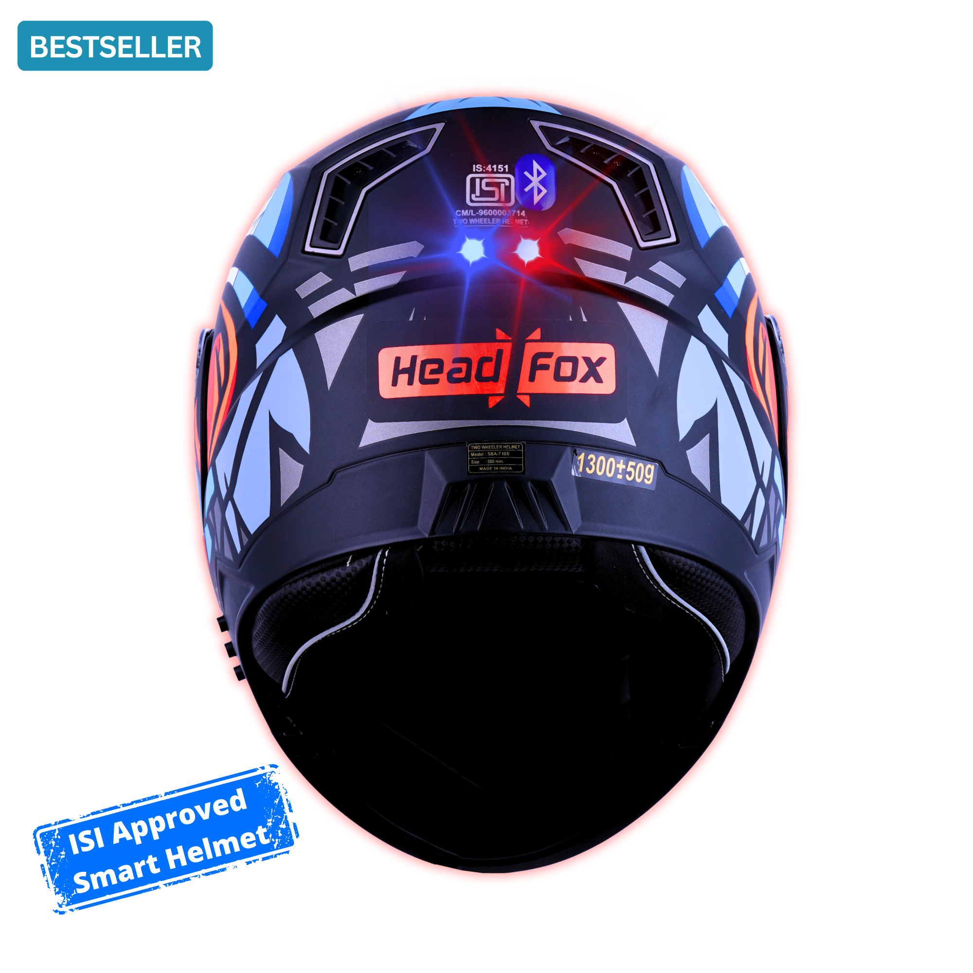 N2 FLASH Air Birdie Orange Smart Bluetooth Flip-Up Single Visor Helmet - Shop authentic Indian Auto Accessories by HeadFox innovations