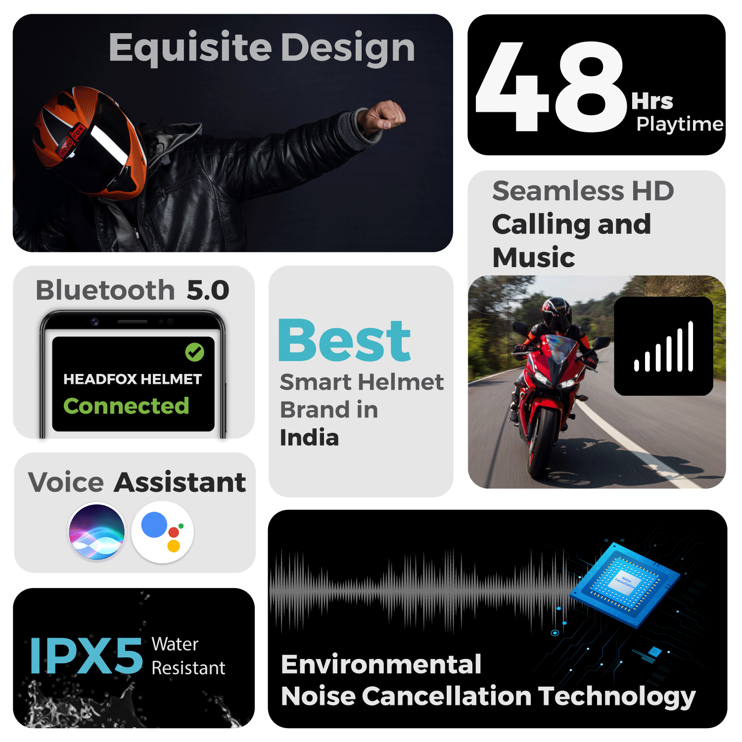 H4 Air Assasin Glossy Red Smart Bluetooth Full-face Double Visor Helme - Shop authentic Indian Auto Accessories by HeadFox innovations