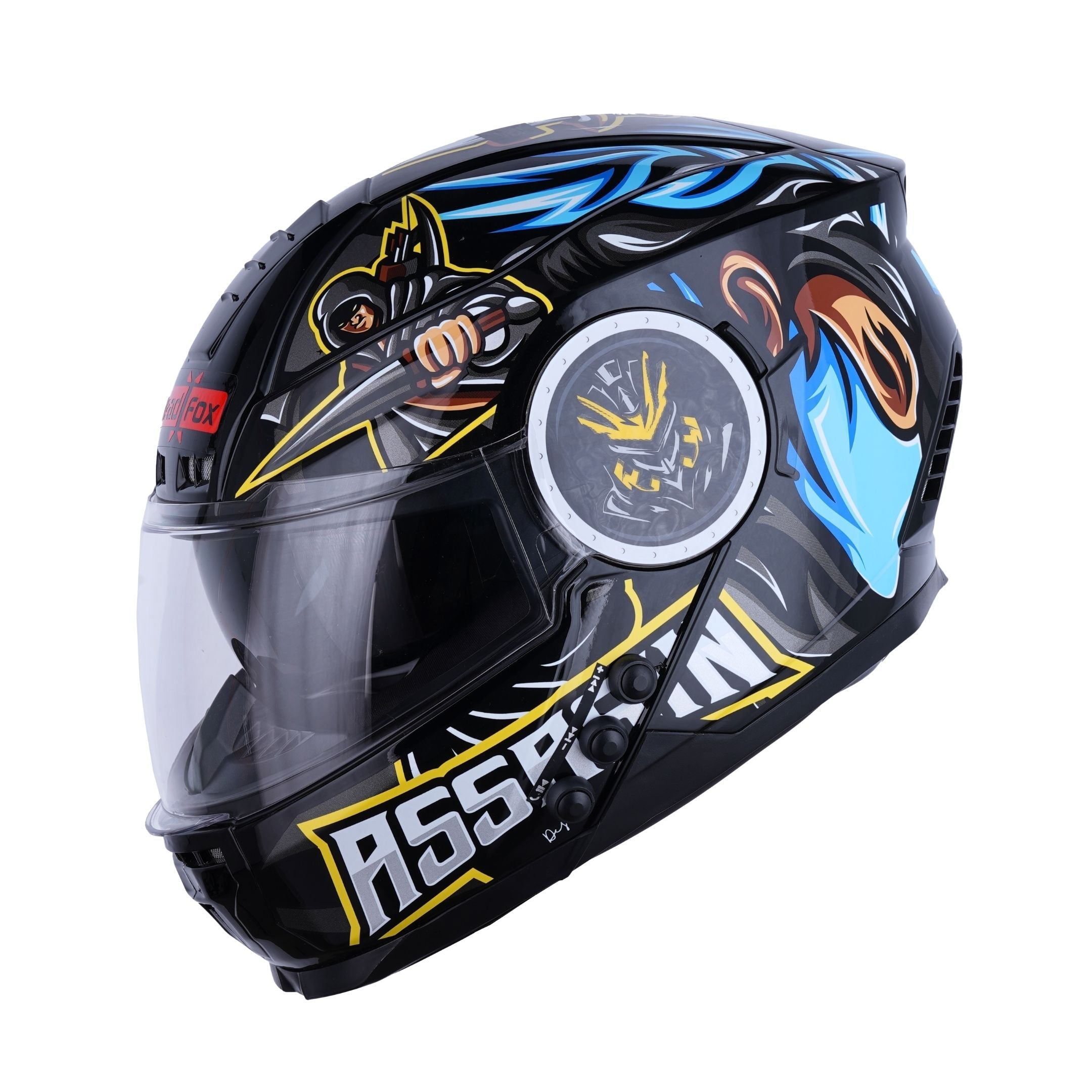 H4 Air Assasin Glossy Blue Smart Bluetooth Full-face Double Visor Helm - Shop authentic Indian Auto Accessories by HeadFox innovations