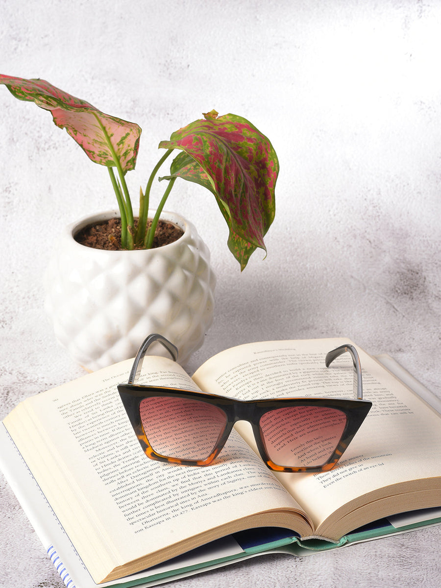 Brown Lens Brown Butterfly Sunglasses - Shop authentic Indian Women's Fashion by Haute Sauce