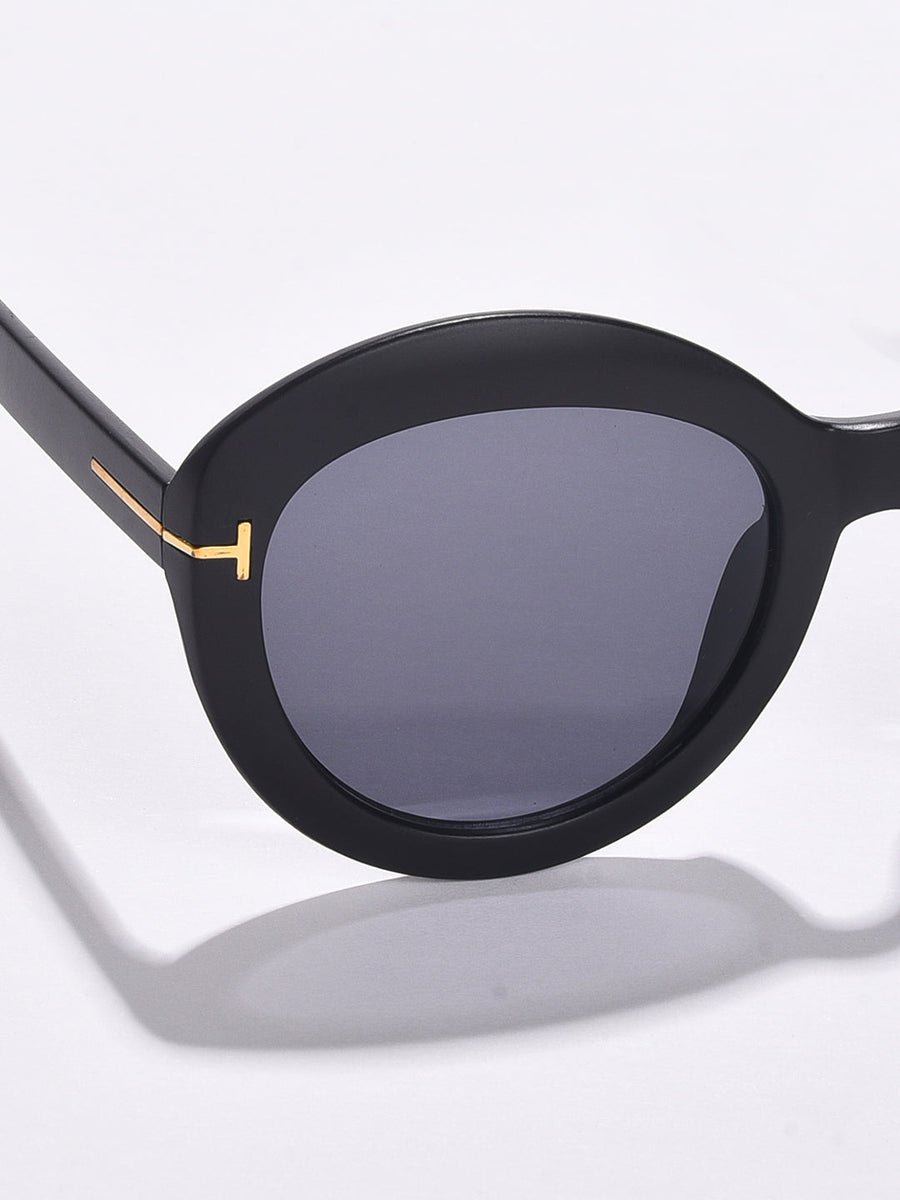 Black Lens Black Oval Sunglasses - Shop authentic Indian Women's Fashion by Haute Sauce