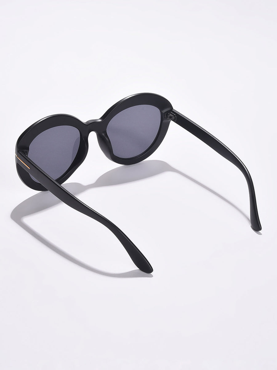 Black Lens Black Oval Sunglasses - Shop authentic Indian Women's Fashion by Haute Sauce