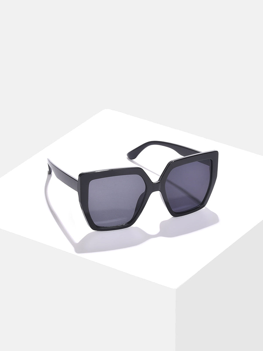 Black Lens Black Oversized Sunglasses - Shop authentic Indian Women's Fashion by Haute Sauce
