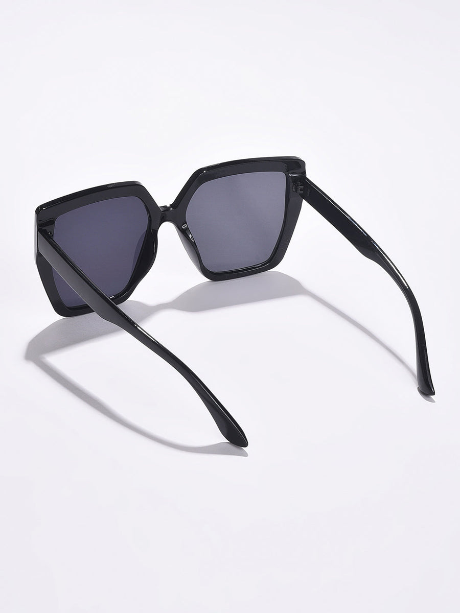 Black Lens Black Oversized Sunglasses - Shop authentic Indian Women's Fashion by Haute Sauce
