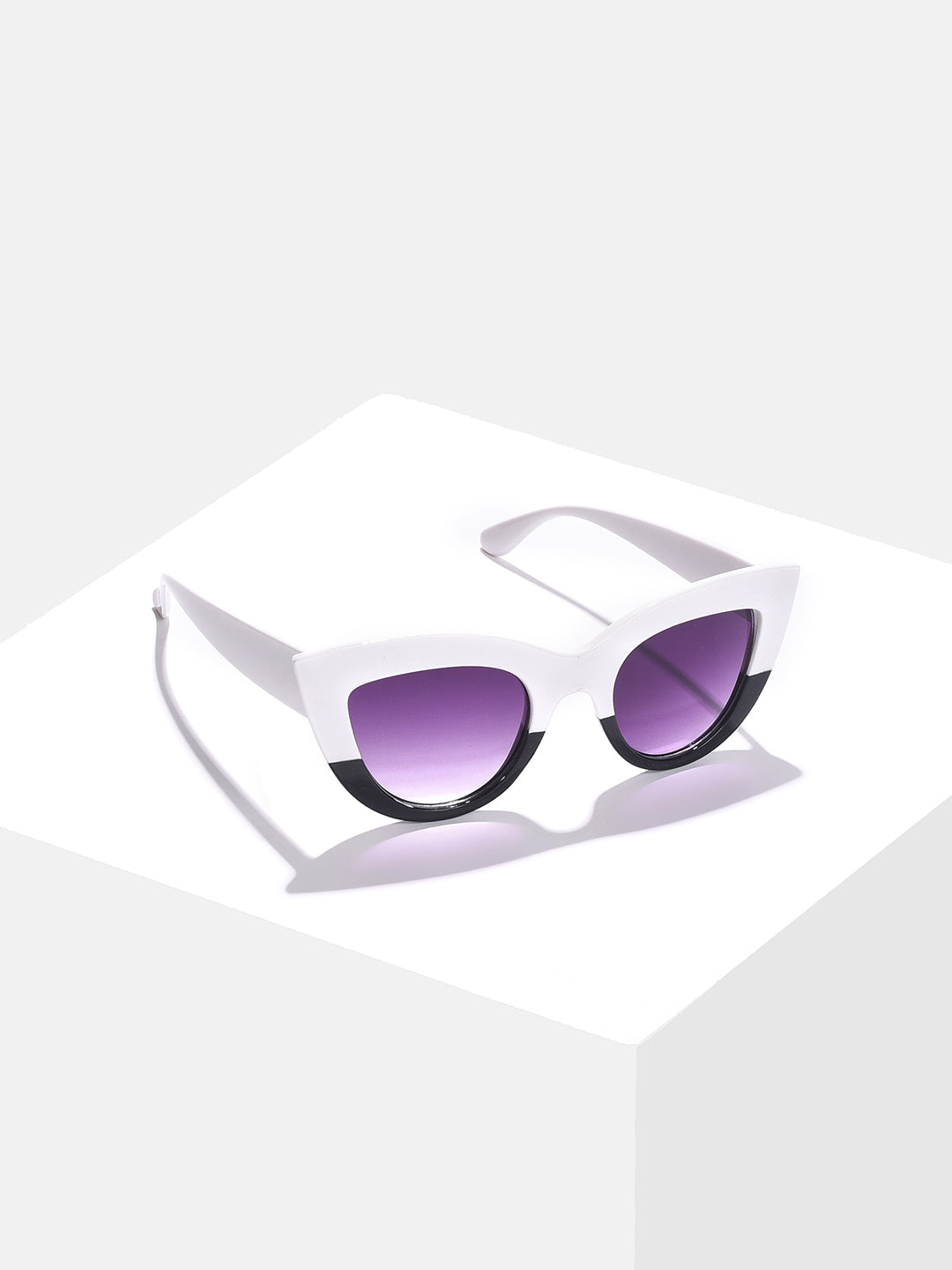 Purple Lens White Cateye Sunglasses - Shop authentic Indian Women's Fashion by Haute Sauce